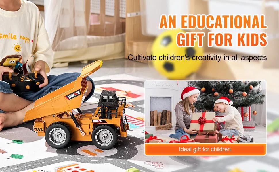 VEVOR 9-Channel 1:18 Scale RC Dump Truck – 4WD Remote Control Construction Vehicle with Lights, Sounds & Metal Bed Product vendor Home Goods Revolution