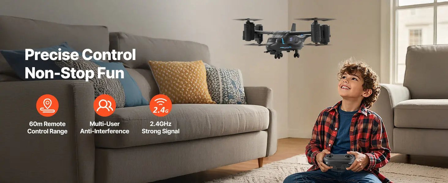 VEVOR 4-Channel RC Helicopter – Easy to Fly Remote Control Aircraft w/ Gyro Stabilizer, LED Spotlight & Alloy Frame for Kids & Beginners Product vendor Home Goods Revolution