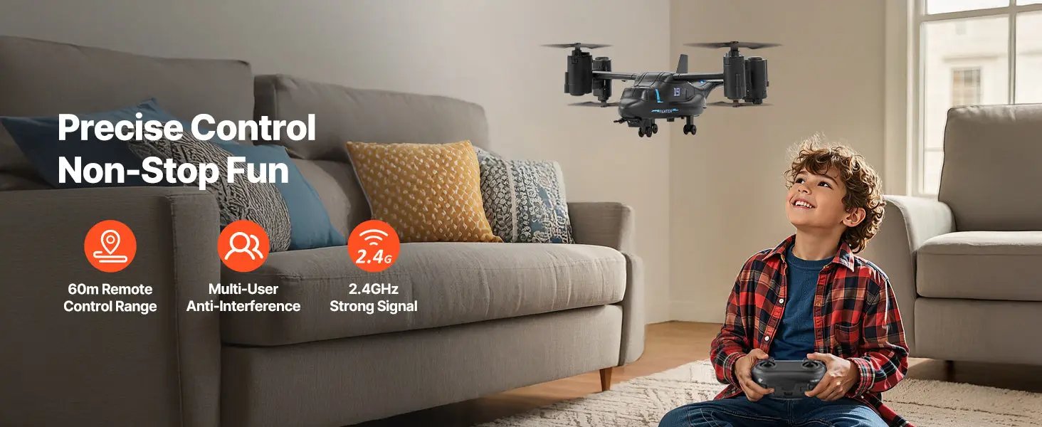 VEVOR 4-Channel RC Helicopter – Easy to Fly Remote Control Aircraft w/ Gyro Stabilizer, LED Spotlight & Alloy Frame for Kids & Beginners Product vendor Home Goods Revolution