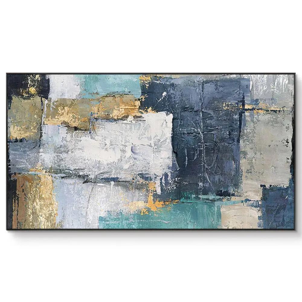Abstract Hand Painted Color Block Oil Painting on The Canvas Modern Wall Art Picture - Home Goods Revolution