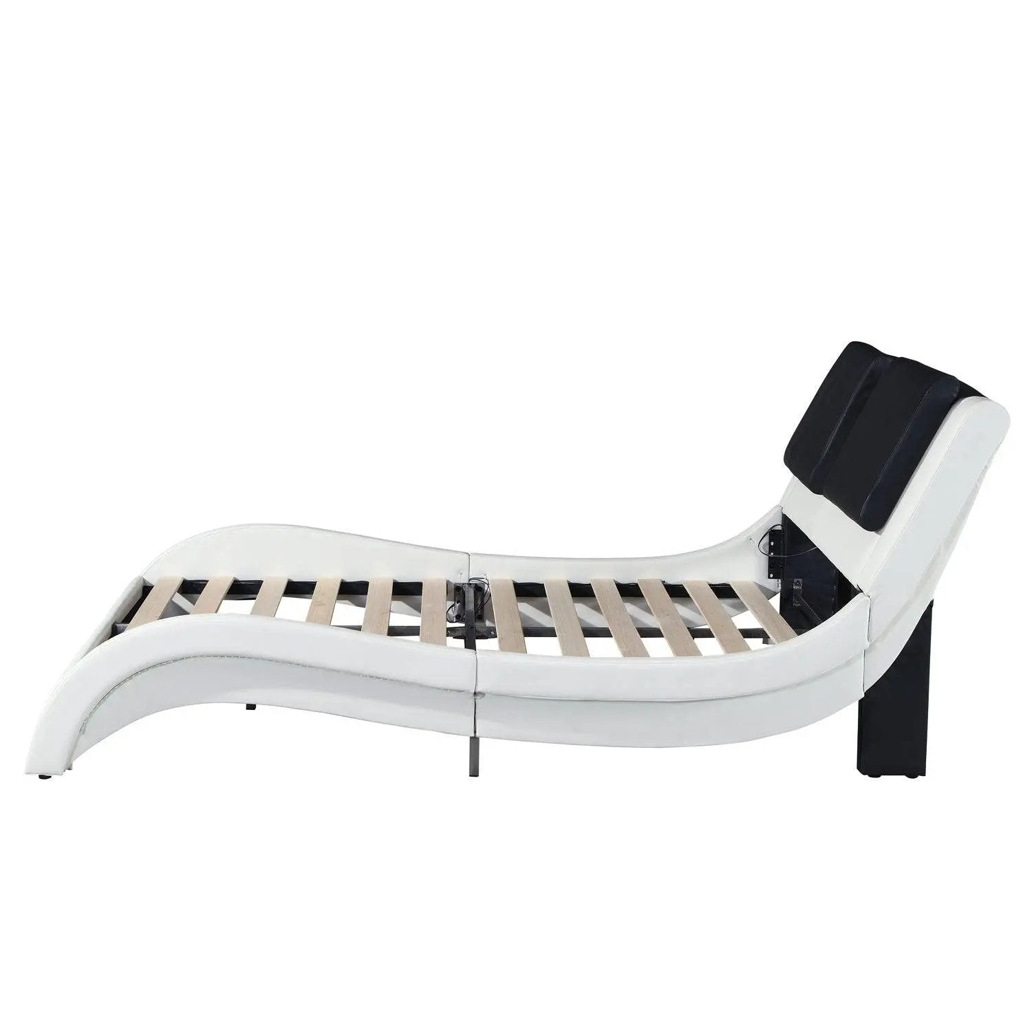 Bed Frame Bluetooth connection to play music, Backrest vibration massage; Queen - Home Goods Revolution