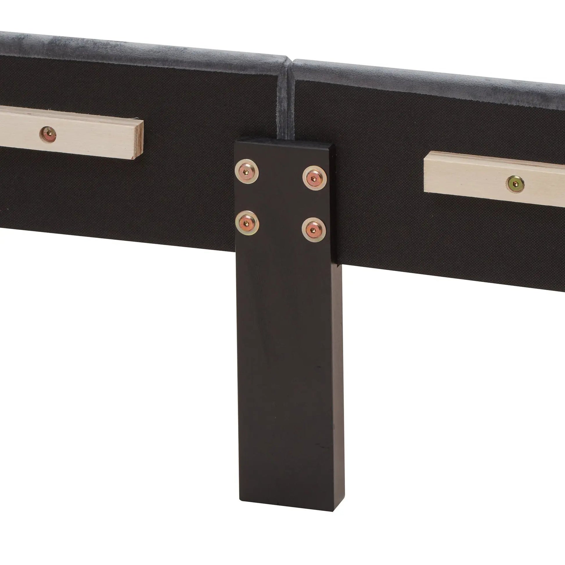 Upholstered Bed with Wings Design Dark Gray Velvet Queen - Home Goods Revolution