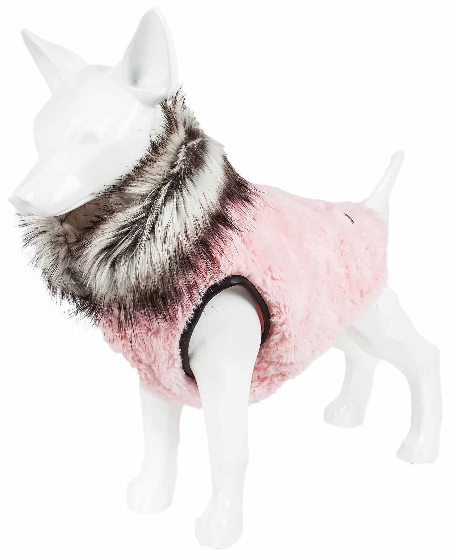 Pet Life Luxe 'Pinkachew' Charming Designer Mink Fur Dog Coat Jacket - Home Goods Revolution