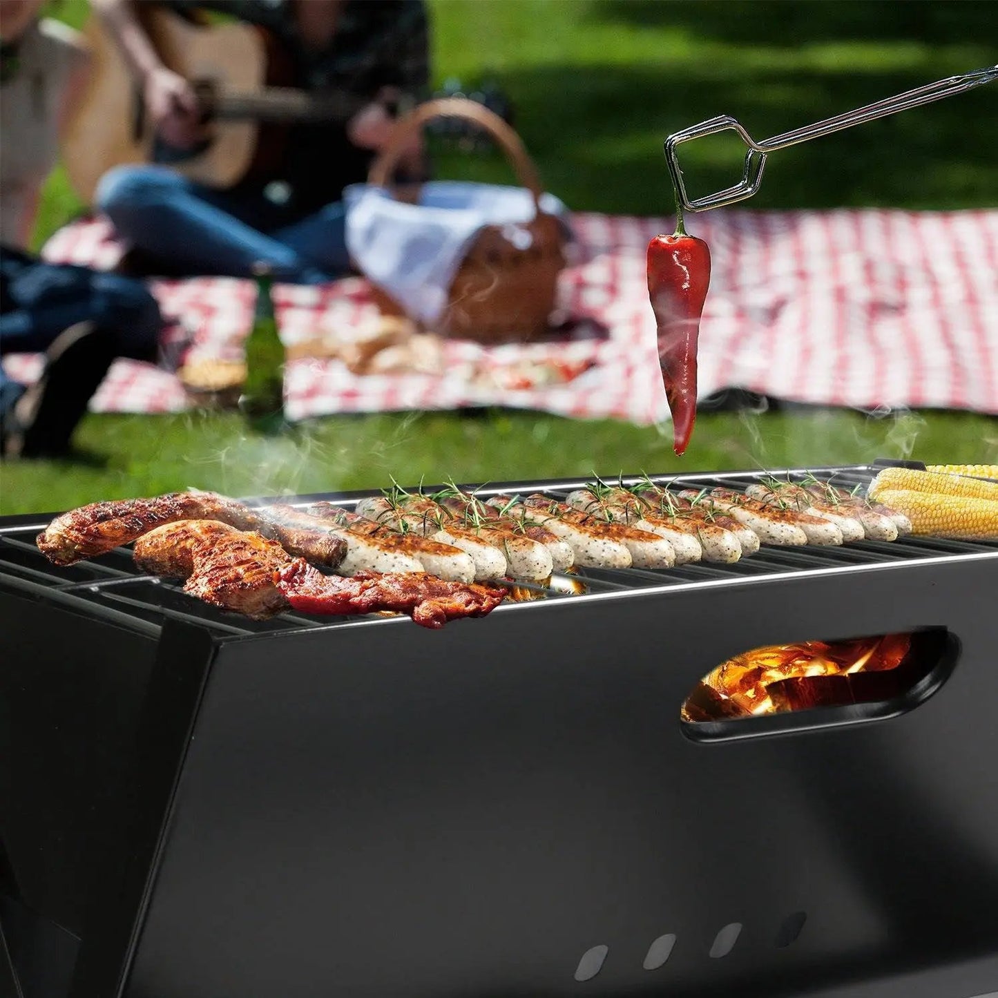Portable BBQ Barbecue Grill Foldable Charcoal Grill for Travel - Home Goods Revolution