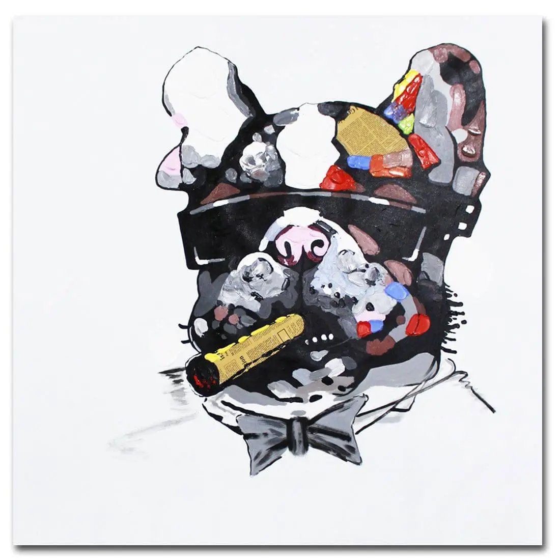 Handmade Abstract Oil Painting Wall Art Modern Minimalist Dog Canvas NO Frame - Home Goods Revolution