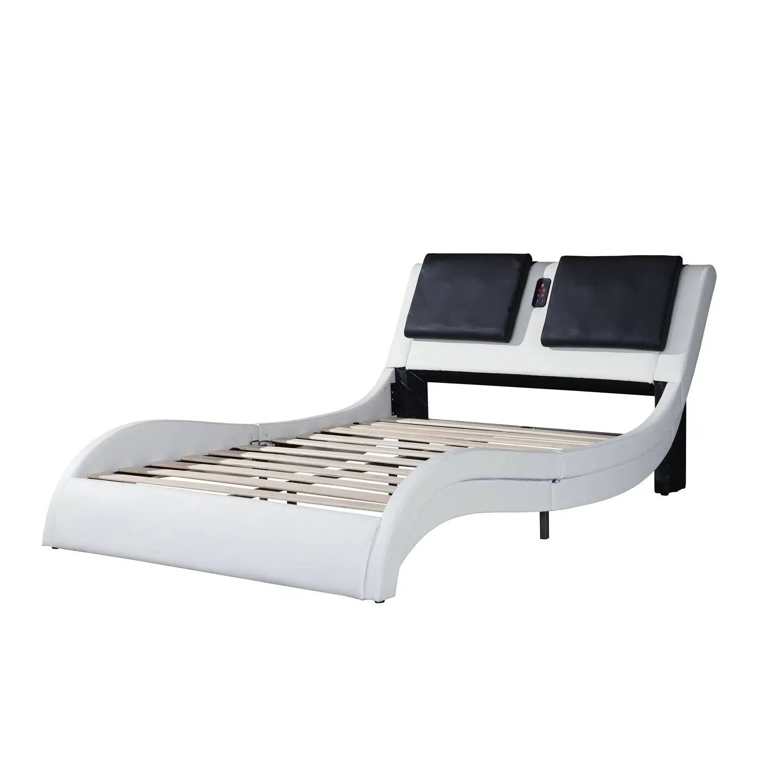 Bed Frame Bluetooth connection to play music, Backrest vibration massage; Queen - Home Goods Revolution