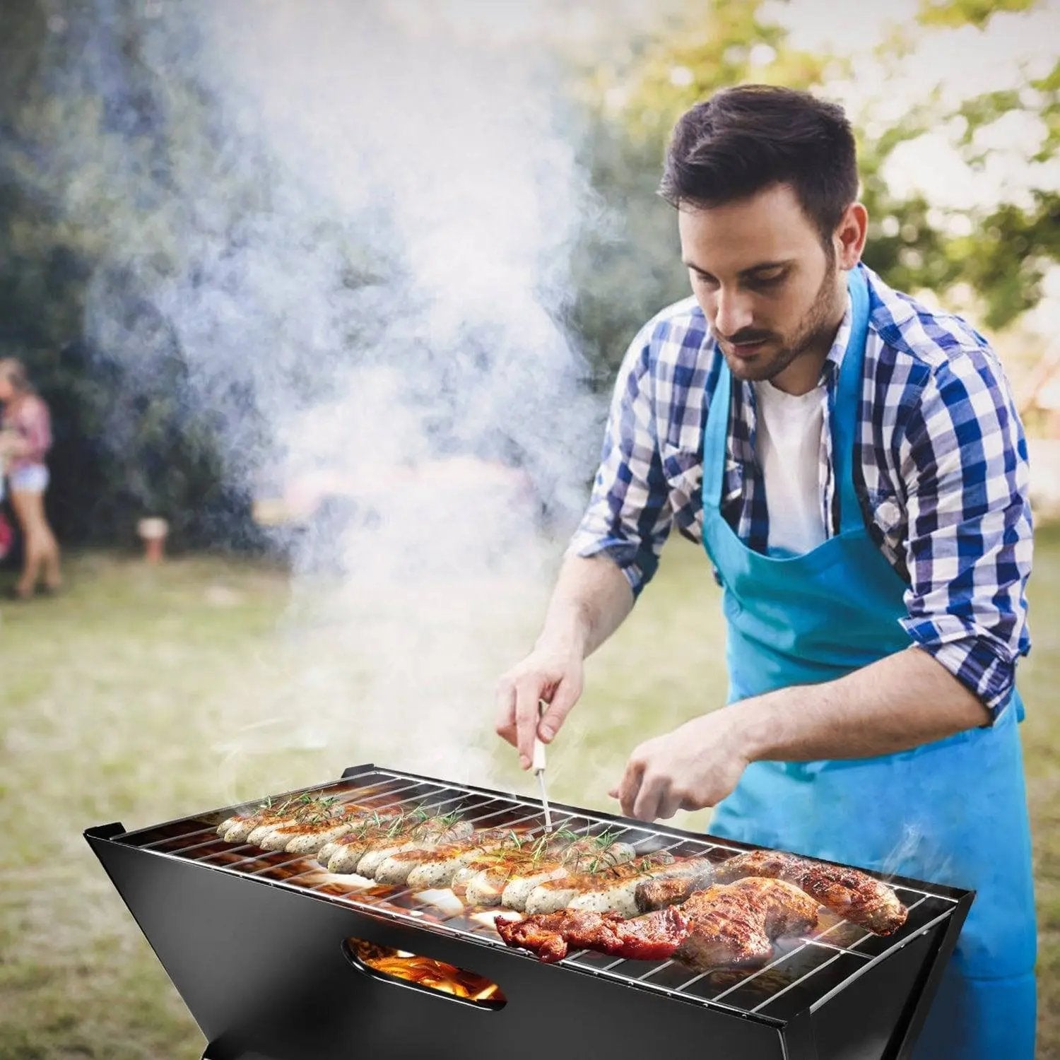 Portable BBQ Barbecue Grill Foldable Charcoal Grill for Travel - Home Goods Revolution