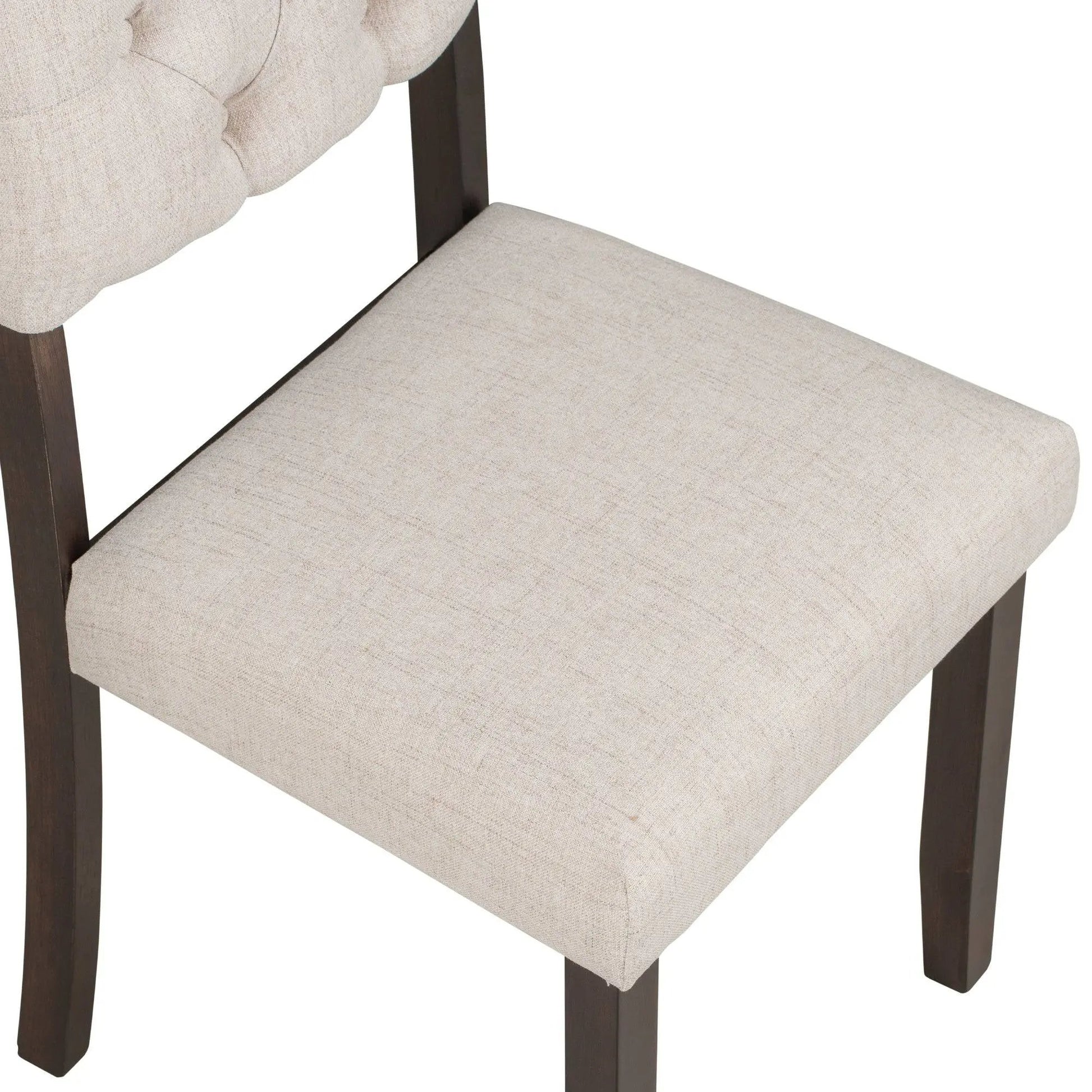 Dining Table and Chair Set 6 pcs with Special-shaped Legs and Foam-covered Seat - Home Goods Revolution