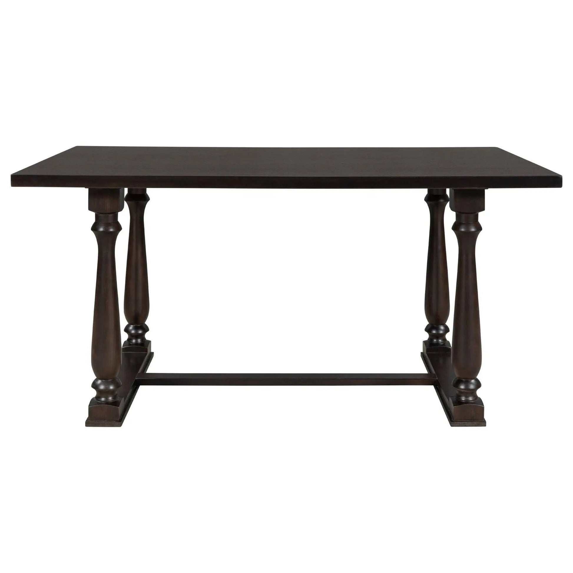 Dining Table and Chair Set 6 pcs with Special-shaped Legs and Foam-covered Seat - Home Goods Revolution