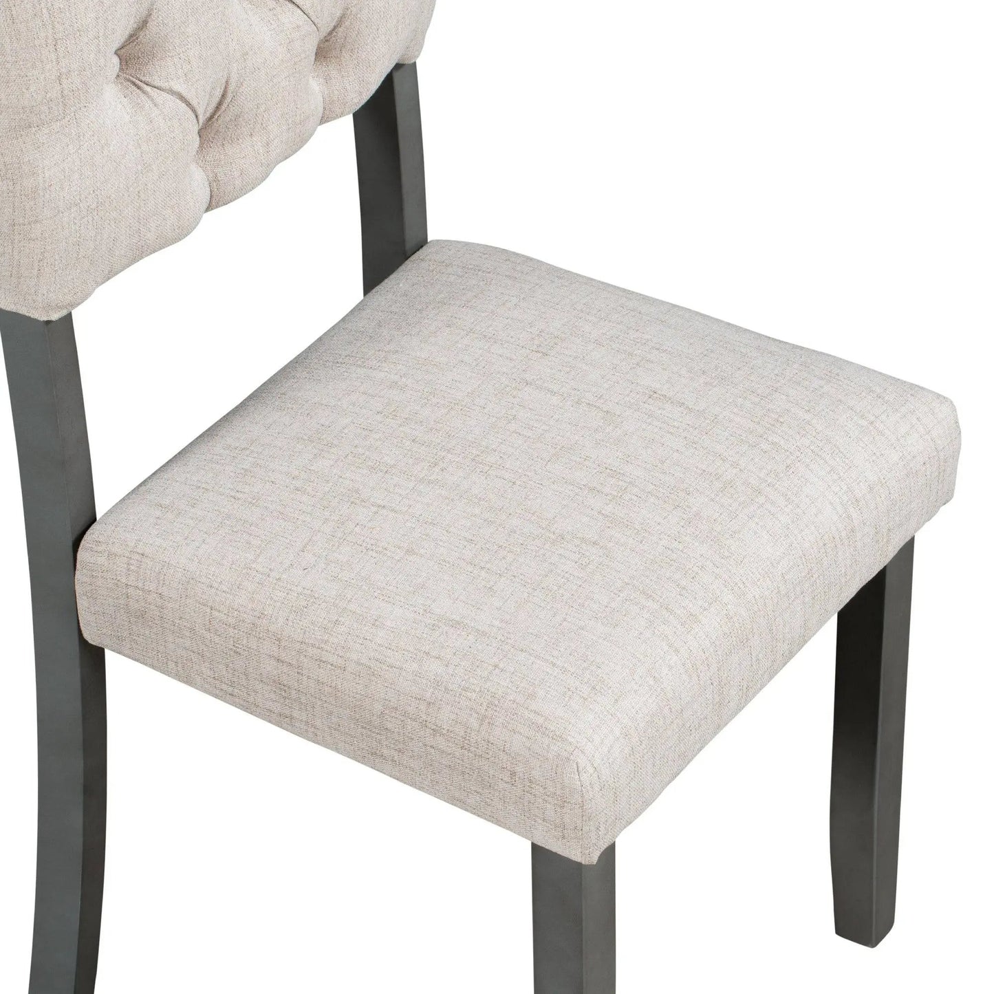 Dining Table and Chair Set 6 pcs with Special-shaped Legs and Foam-covered Seat - Home Goods Revolution