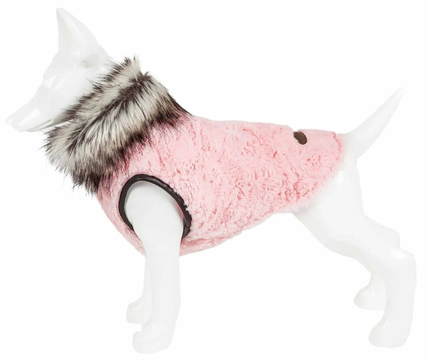 Pet Life Luxe 'Pinkachew' Charming Designer Mink Fur Dog Coat Jacket - Home Goods Revolution