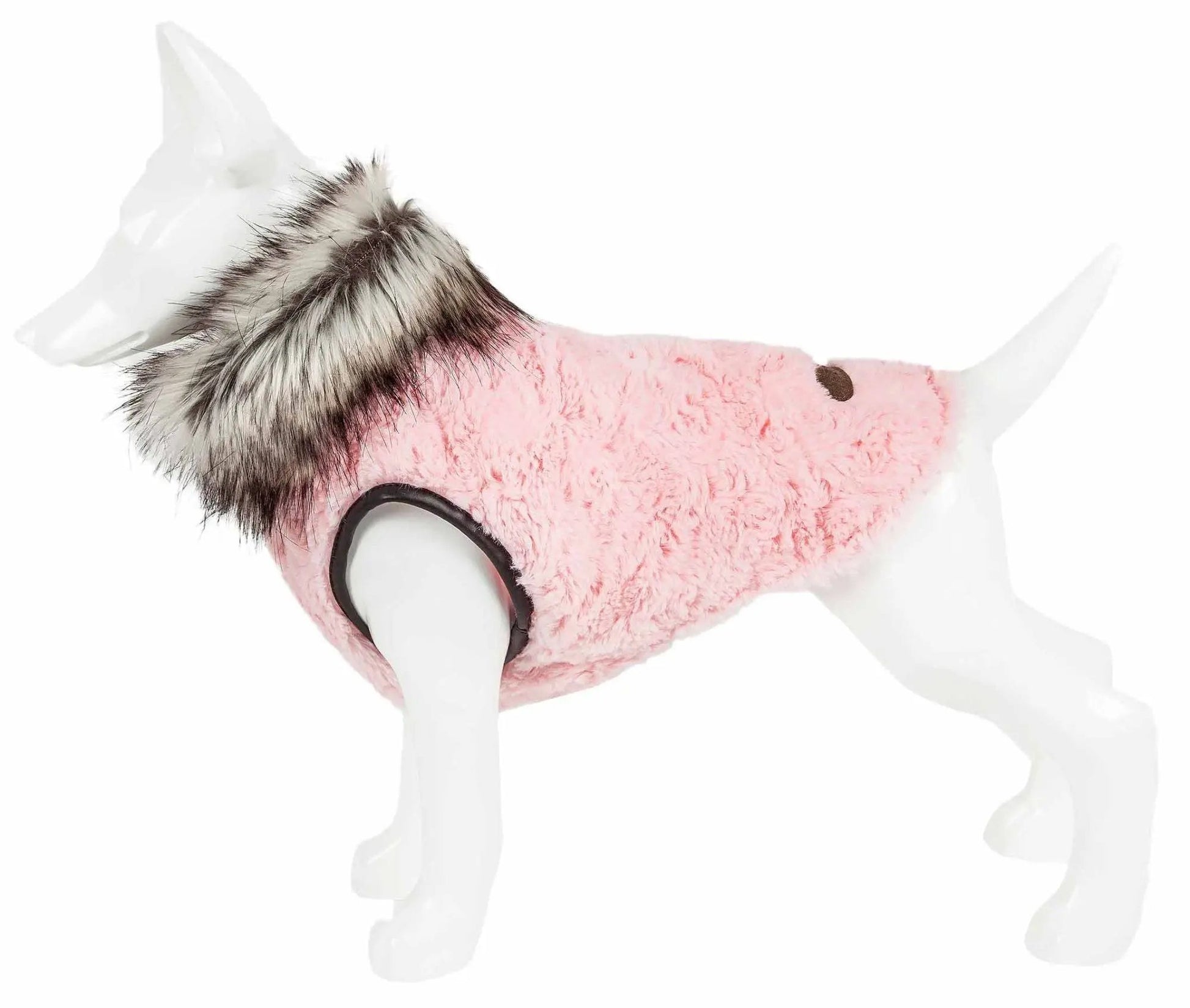 Pet Life Luxe 'Pinkachew' Charming Designer Mink Fur Dog Coat Jacket - Home Goods Revolution